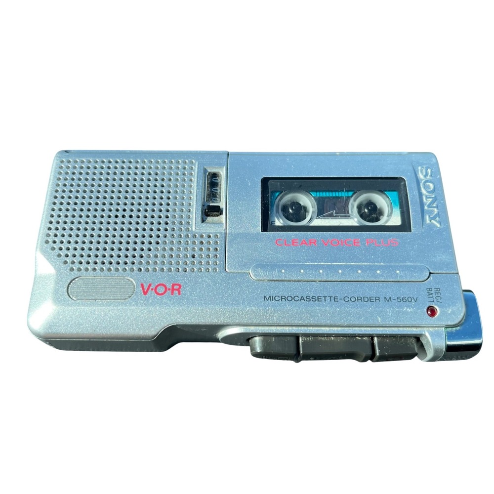 Sony M-560V Microcassette Voice Recorder Clear Voice Plus VOR Silver Handheld